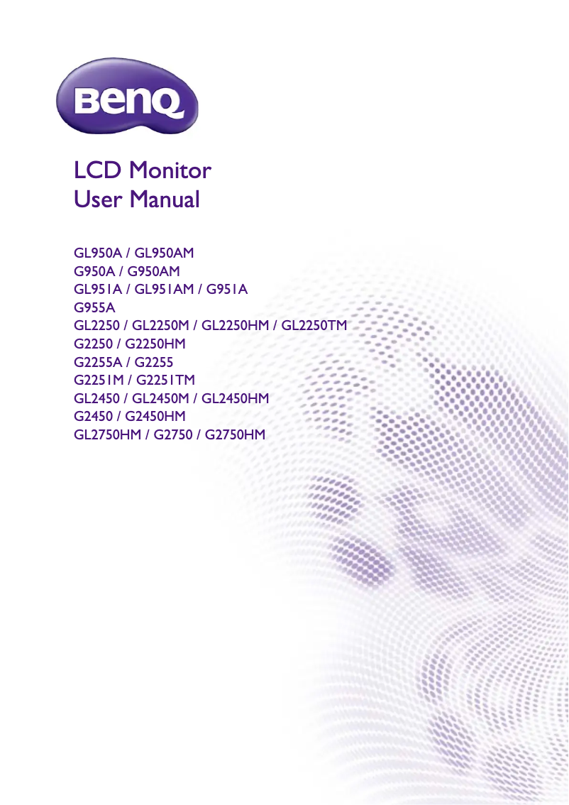 Page 1 de la notice Manuel utilisateur BenQ GL2450M