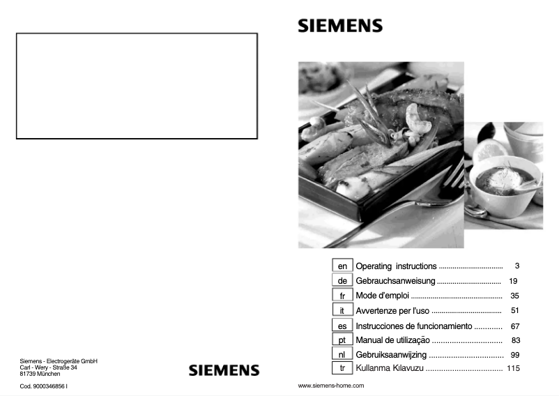 Page n°1 - Manuel utilisateur Siemens ER626YB70E