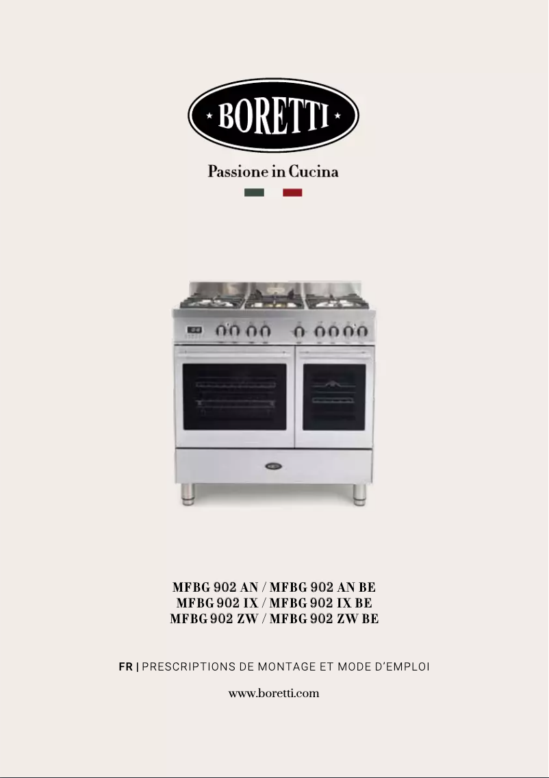 Page n°1 - Manuel utilisateur Boretti Milano