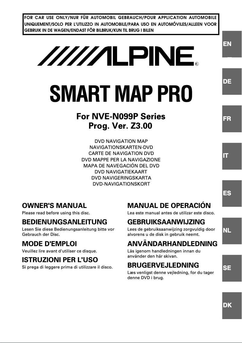 Página 1 del manual Manual de usuario Alpine NVD-Z003