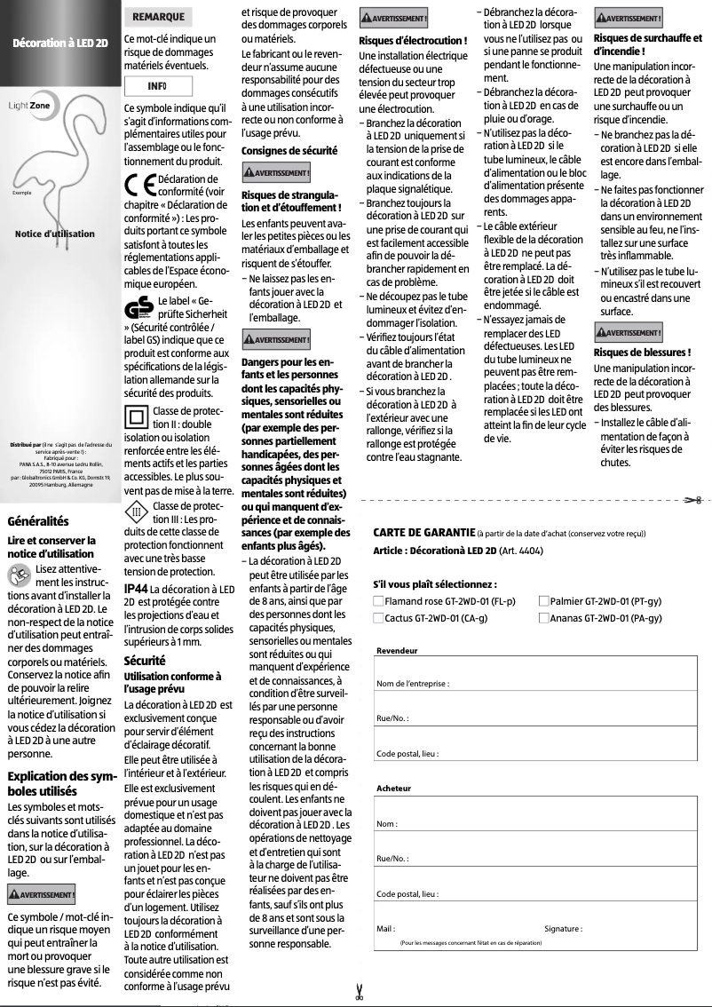 Page n°1 - Manuel utilisateur Casa Deco GT-2WD-01