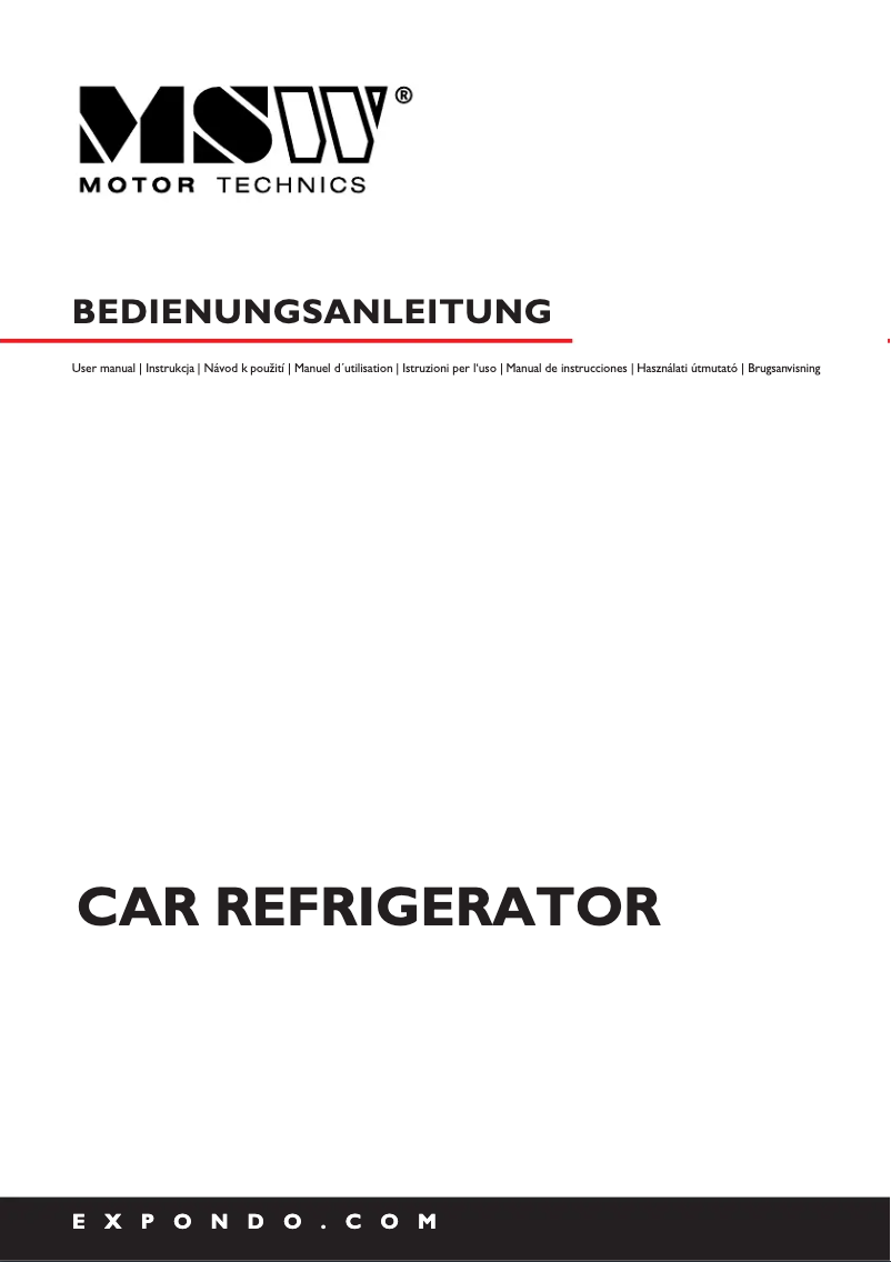 Image de la première page du manuel de l'appareil MSW-CRF15A