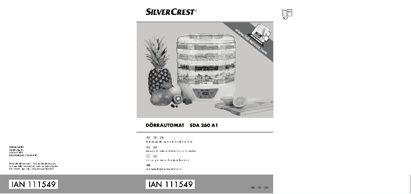 Page n°1 - Manuel utilisateur SilverCrest SDA 260 A1