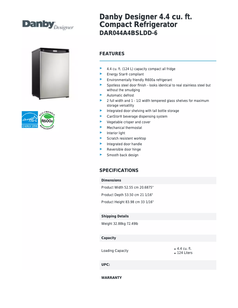 Image de la première page du manuel de l'appareil Designer DAR044A4BSLDD-6