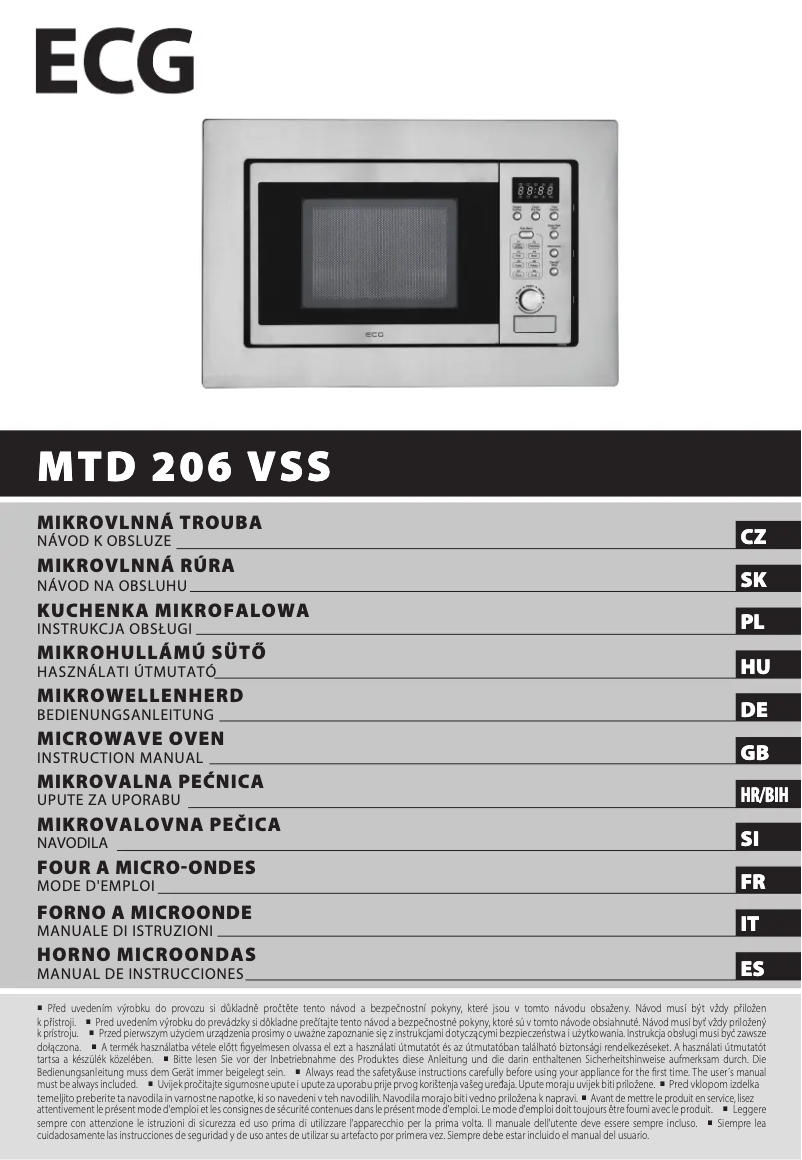 Página 1 del manual Manual de usuario ECG MTD 206 VSS