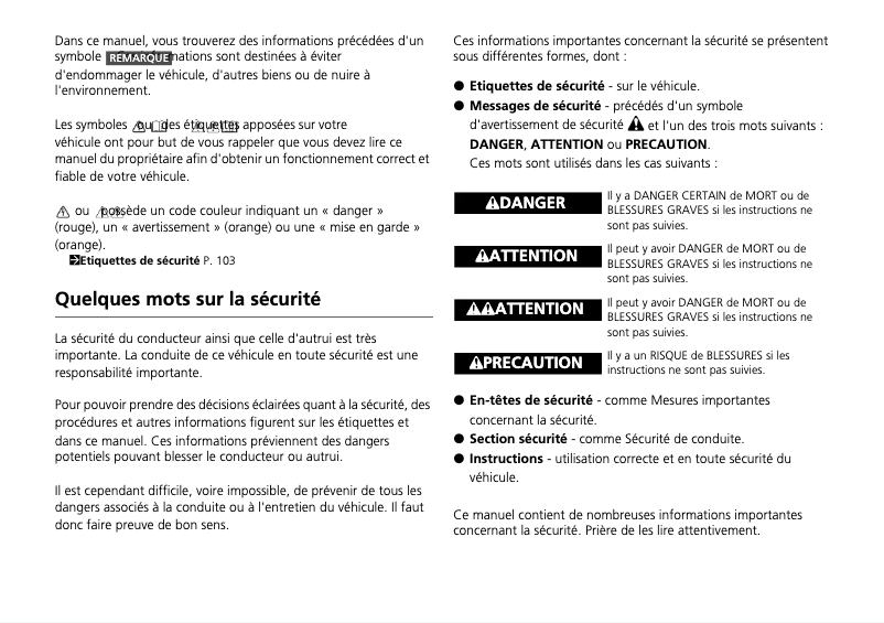 Page 1 de la notice Manuel utilisateur Honda E (2023)