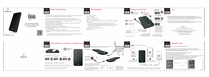 Página 1 del manual Manual de usuario iWALK Extreme Trio 10,000
