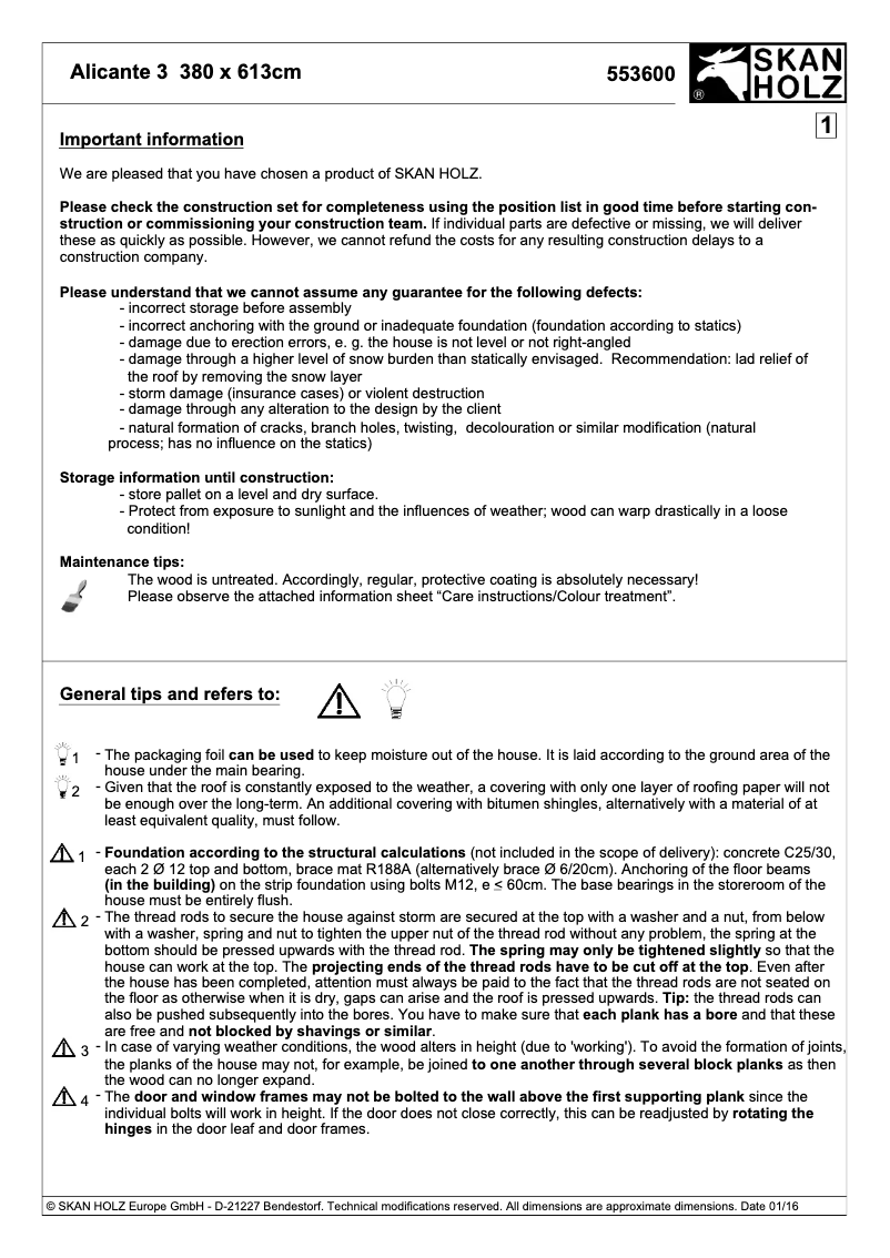 Image de la première page du manuel de l'appareil Alicante 3