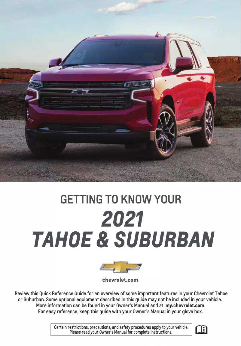Page 1 de la notice Guide de démarrage rapide Chevrolet Tahoe (2021)
