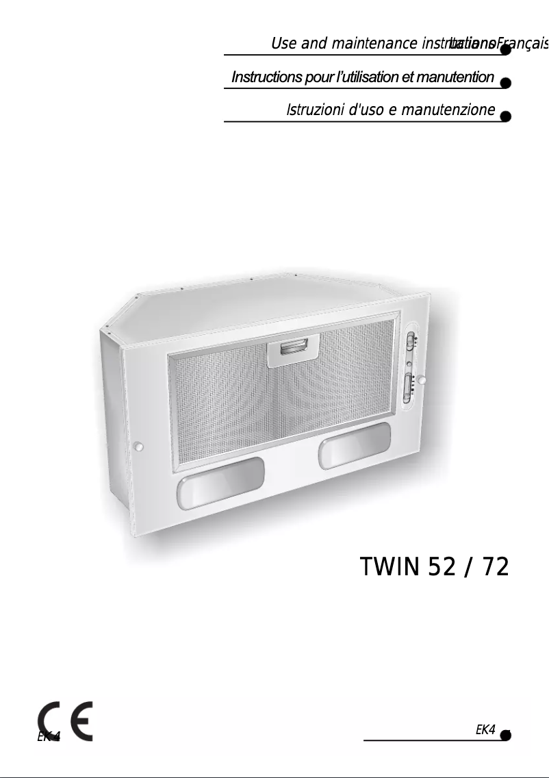 Image de la première page du manuel de l'appareil EK-4 TWIN 72