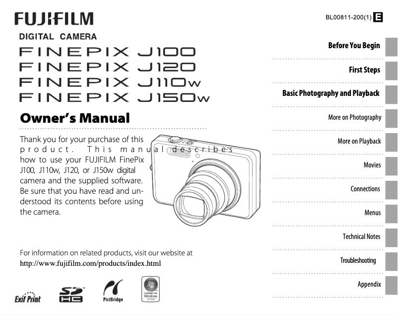 Page n°1 - Manuel utilisateur Fujifilm FinePix J110w