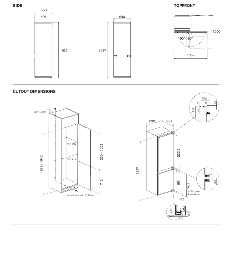 Page 1 de la notice Instructions / montage Bertazzoni REF704BBNPTC