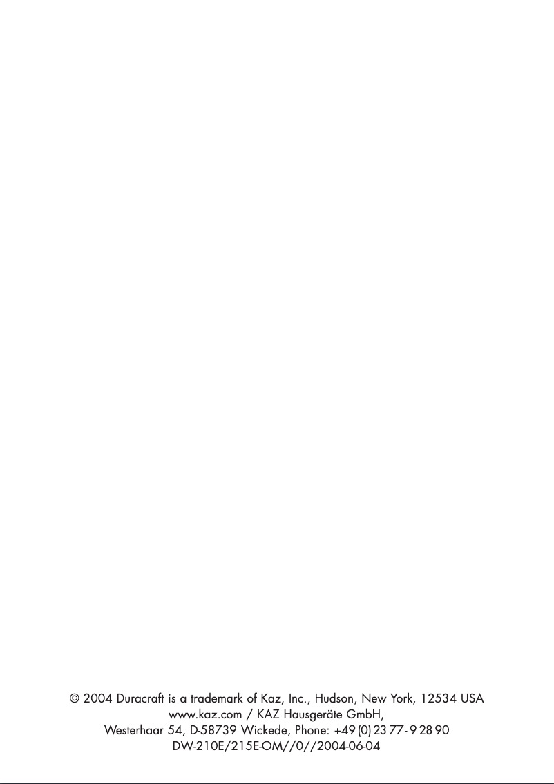 Page 1 de la notice Manuel utilisateur Duracraft DW-210E