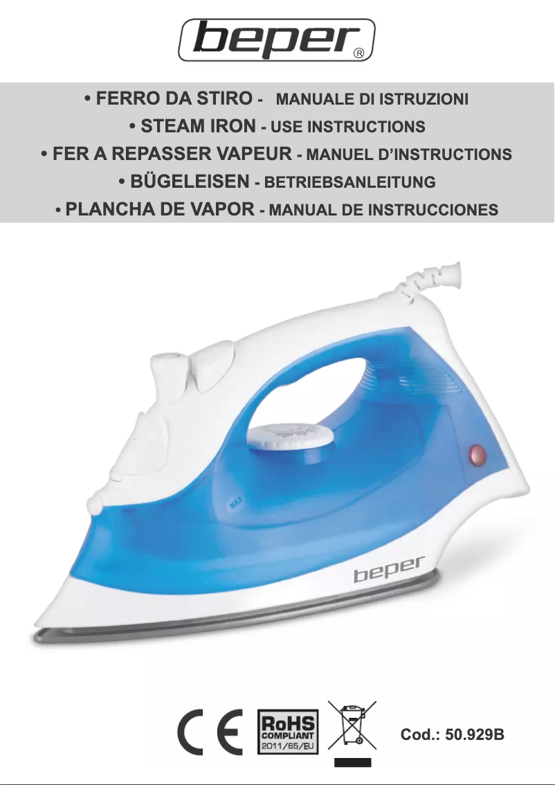 Page 1 de la notice Manuel utilisateur Beper 50.929