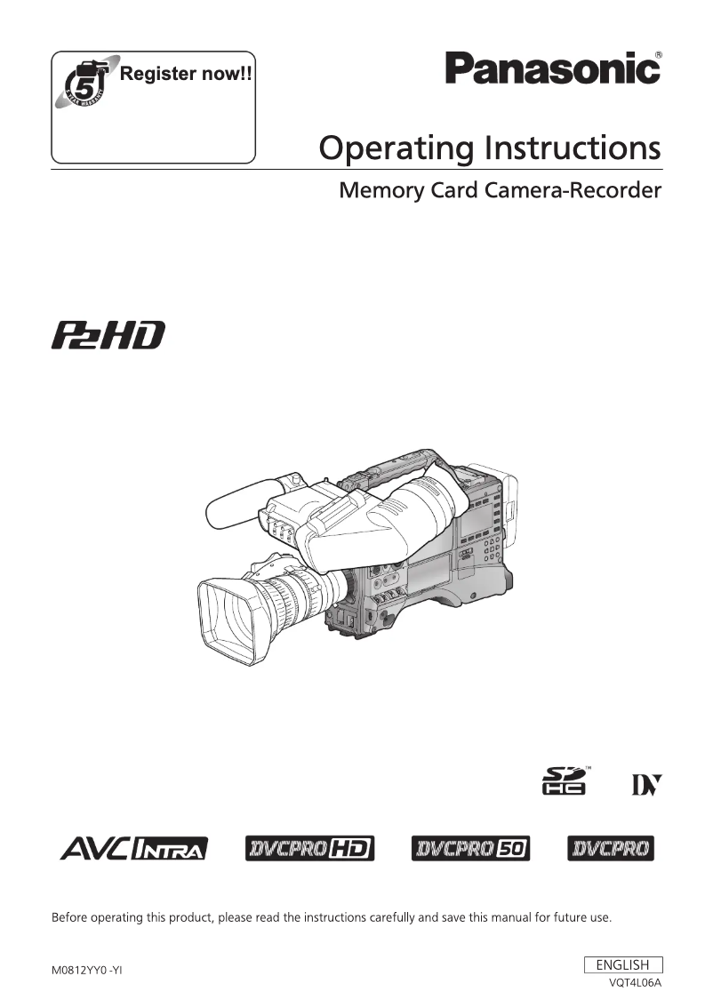 Page 1 de la notice Manuel utilisateur Panasonic AG-HPX600