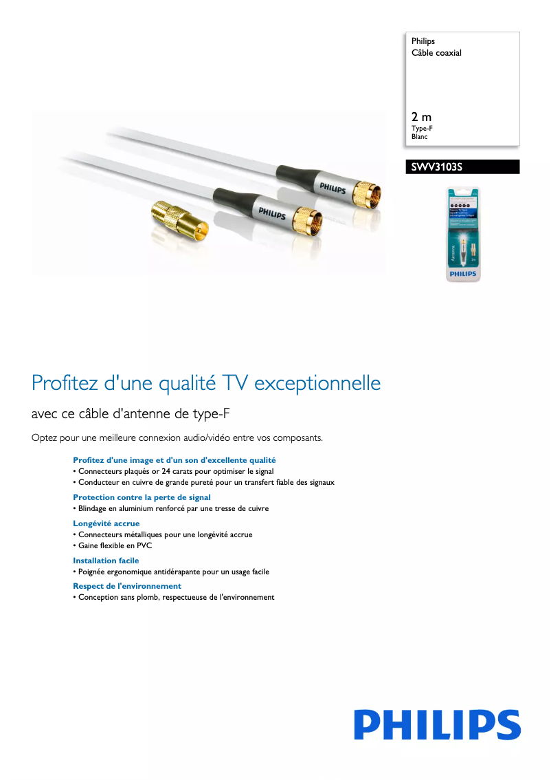 Image de la première page du manuel de l'appareil SWV3103S