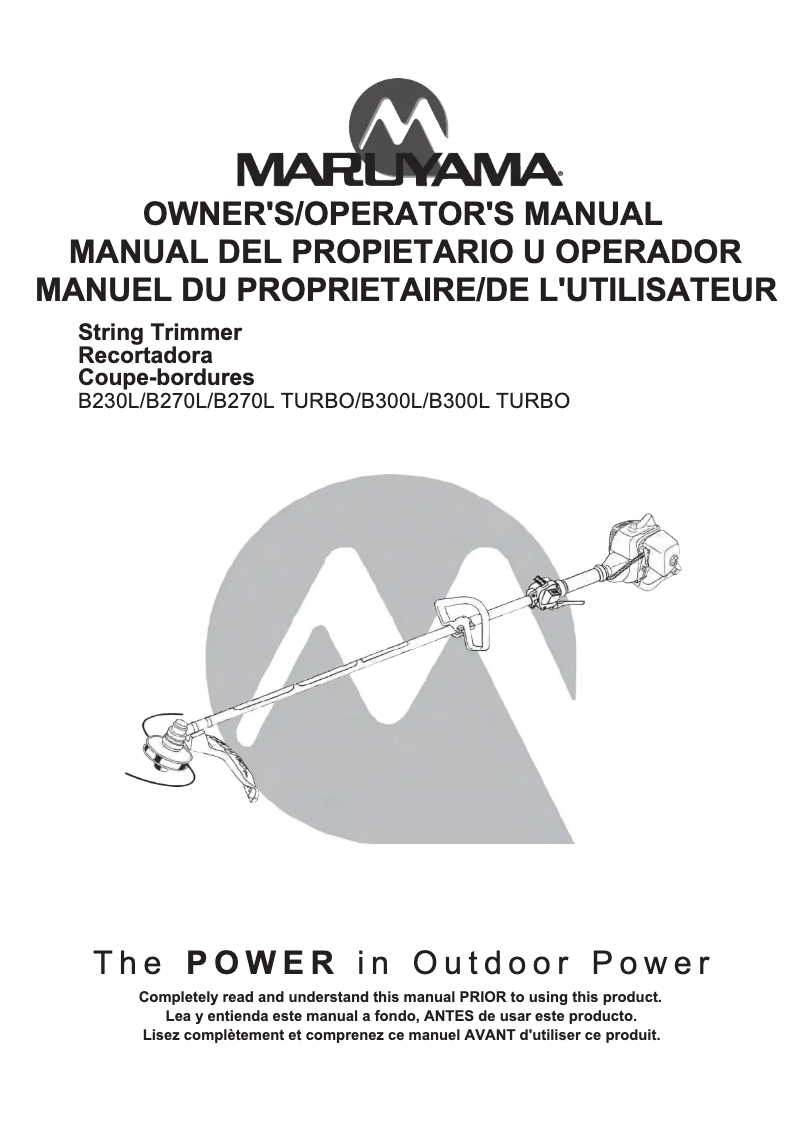 Page n°1 - Manuel utilisateur Maruyama B300L