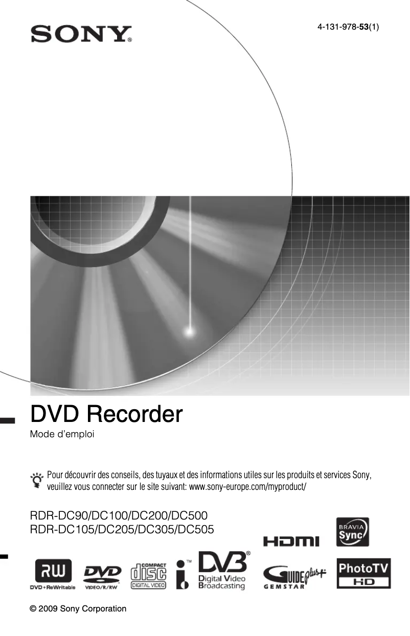 Page n°1 - Manuel utilisateur Sony RDR-DC305