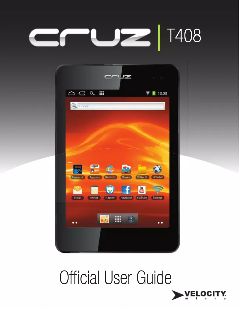 Página 1 del manual Manual de usuario Velocity Micro Cruz Tablet T408