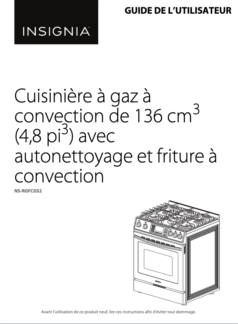 Image de la première page du manuel de l'appareil NS-RGFCGS2
