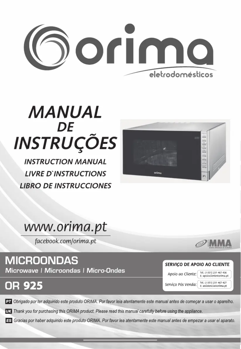 Page n°1 - Manuel utilisateur Orima OR-925