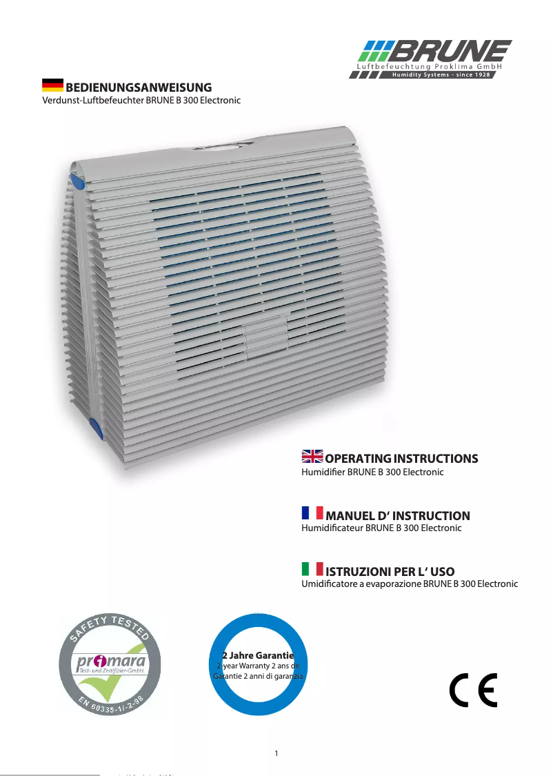 Image de la première page du manuel de l'appareil B 300