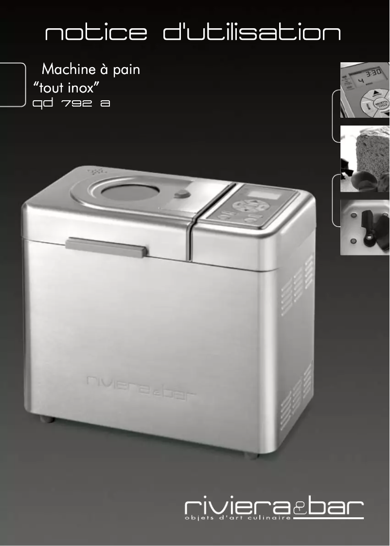 Page 1 de la notice Manuel utilisateur Riviera & Bar QD 792 A
