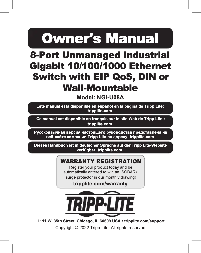 Página 1 del manual Manual de usuario Tripp Lite NGI-U08A
