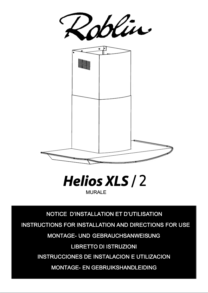 Page n°1 - Manuel utilisateur Roblin Hélios /2 XLS 900