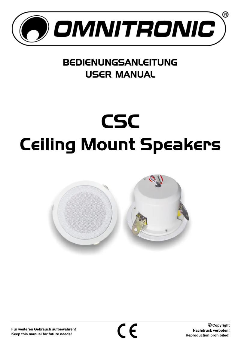 Page 1 de la notice Manuel utilisateur Omnitronic CSC-6