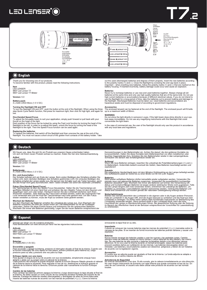 Image de la première page du manuel de l'appareil T7.2