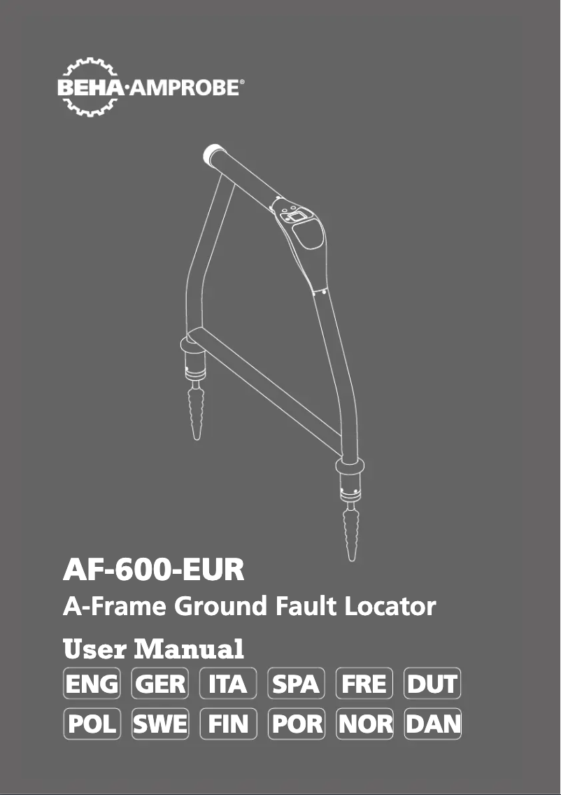 Image de la première page du manuel de l'appareil AF-600-EUR