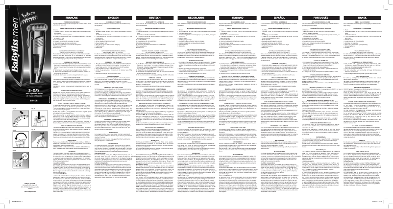 Page 1 de la notice Manuel utilisateur BaByliss Wtech E845E