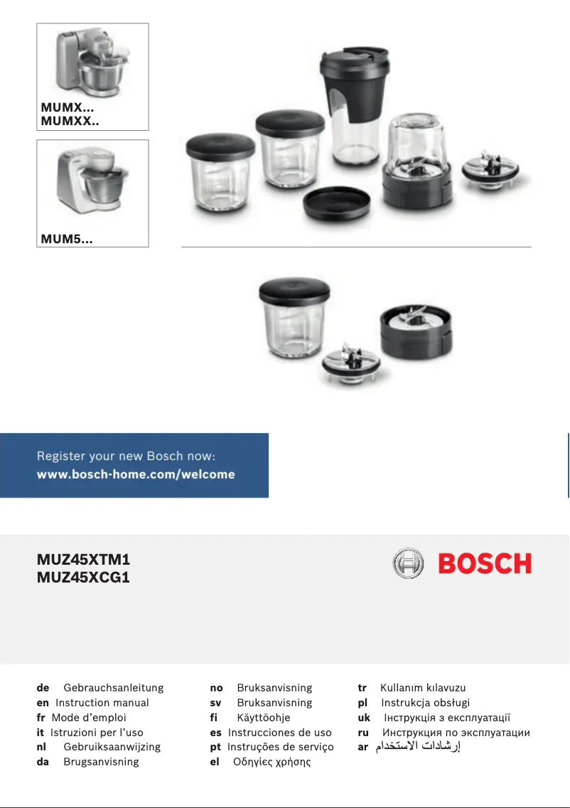 Page 1 de la notice Manuel utilisateur Bosch MUM54211