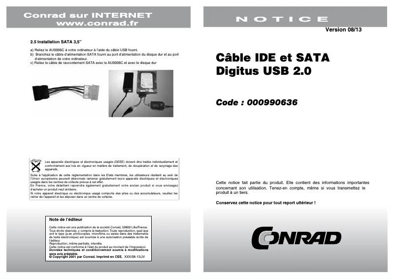 Page 1 de la notice Manuel utilisateur LogiLink AU0004A