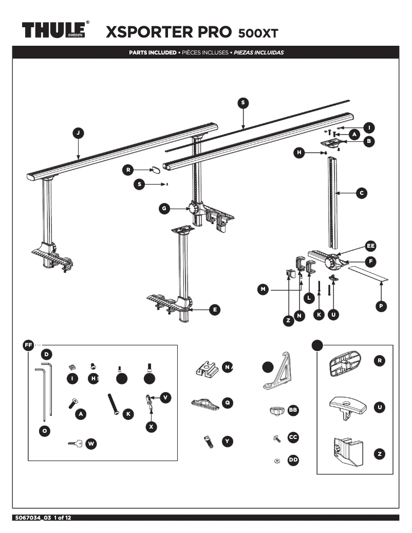 Page 1 de la notice Manuel utilisateur Thule Xsporter Pro 500XT