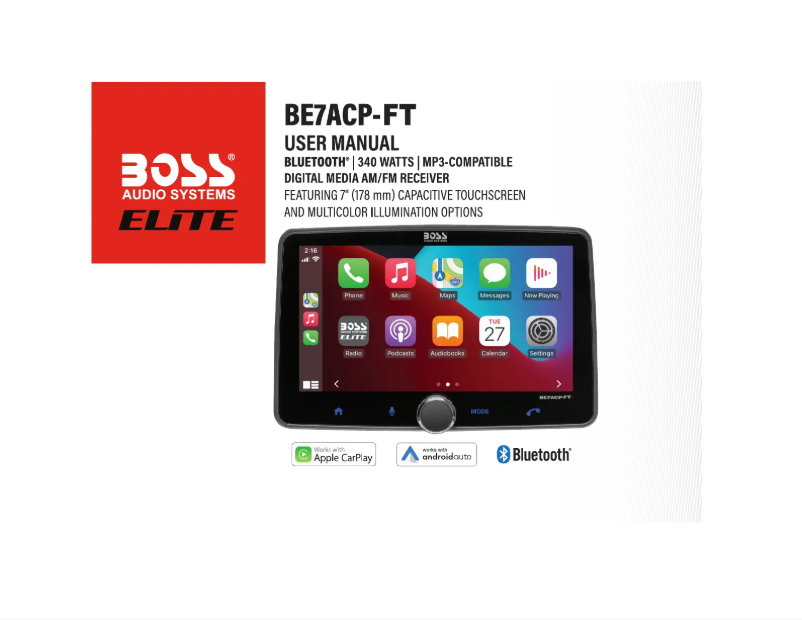 Page 1 de la notice Manuel utilisateur Boss BE7ACP-CFT