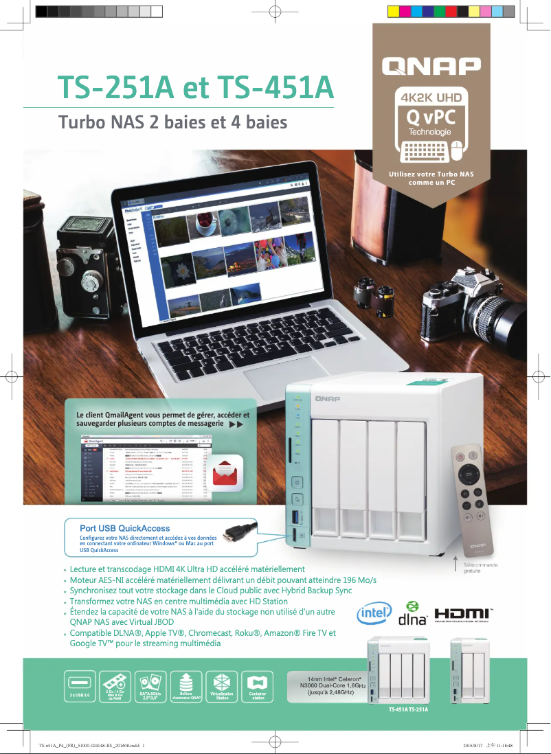 Page 1 de la notice Fiche technique QNAP TS-451A-2G