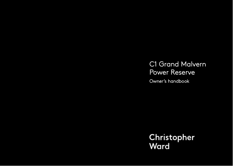Image de la première page du manuel de l'appareil C1 Grand Malvern