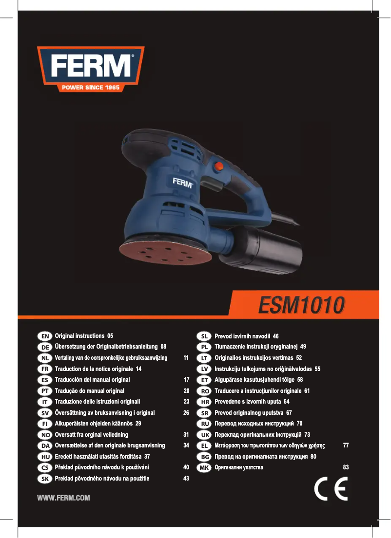 Página 1 del manual Manual de usuario Ferm ESM1010