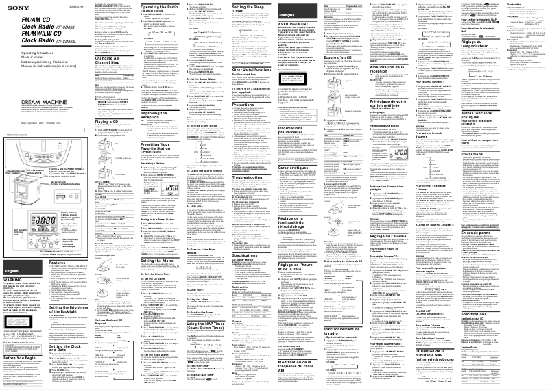 Página 1 del manual Manual de usuario Sony ICF-CD863