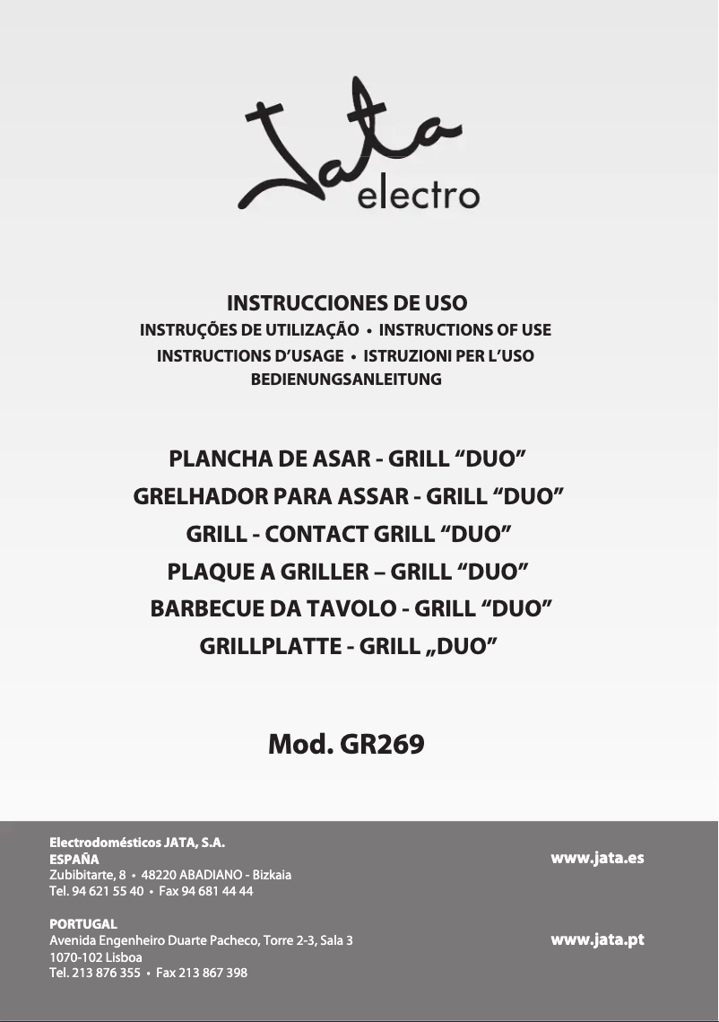 Página 1 del manual Manual de usuario Jata GR269