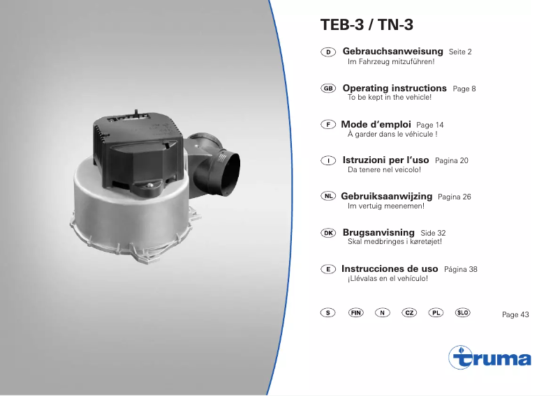 Page 1 de la notice Manuel utilisateur Trumatic TN 3