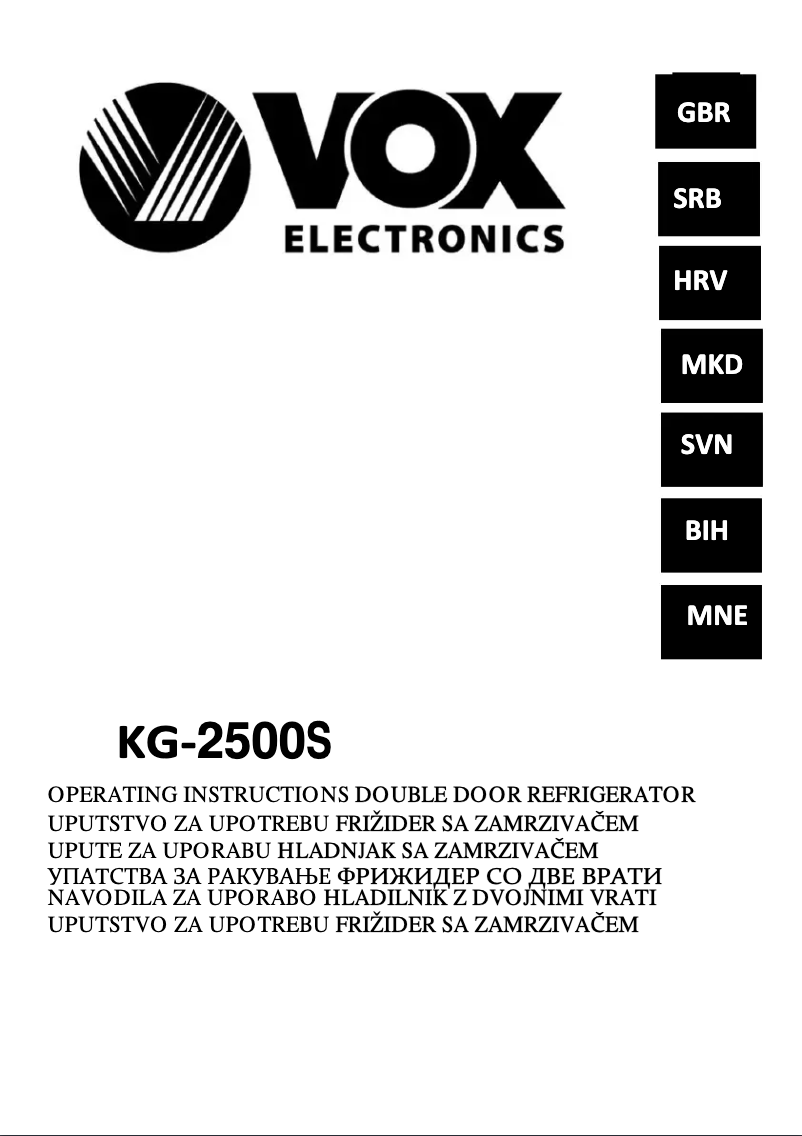 Página 1 del manual Manual de usuario VOX KG2500S