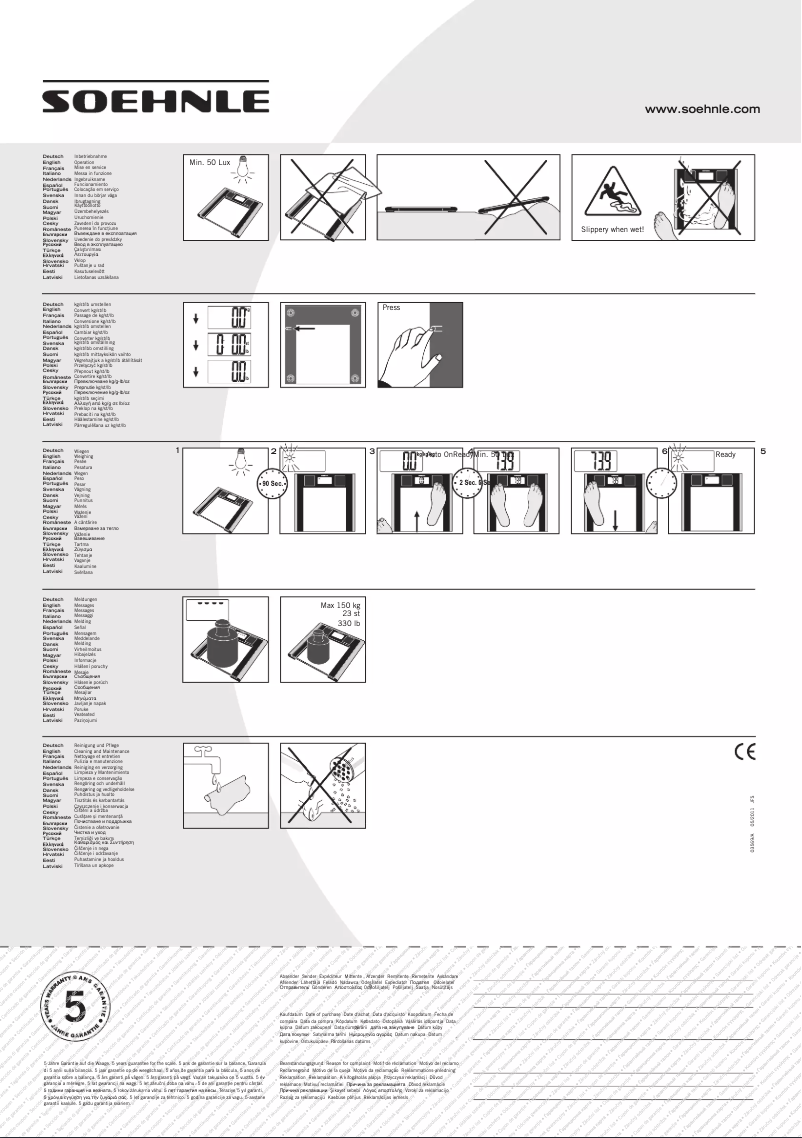 Page 1 de la notice Manuel utilisateur Soehnle Solar Sense 63308 8