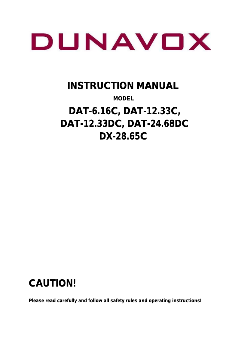 Page n°1 - Manuel utilisateur Dunavox DX-28.65C