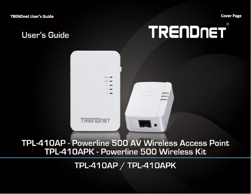 Image de la première page du manuel de l'appareil TPL-410APK