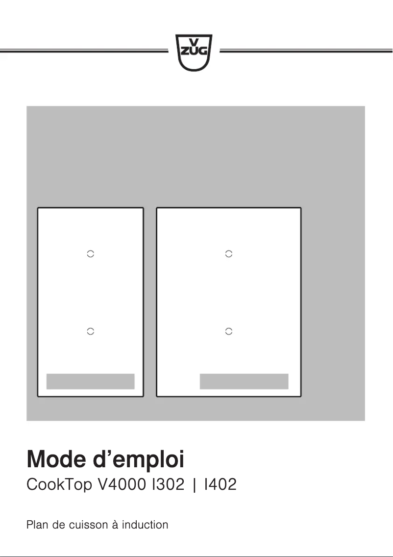 Page 1 de la notice Manuel utilisateur V-Zug CookTop V4000 I302