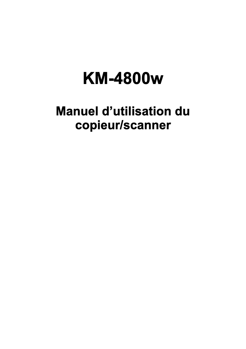 Page 1 de la notice Manuel utilisateur Kyocera KM-4800w