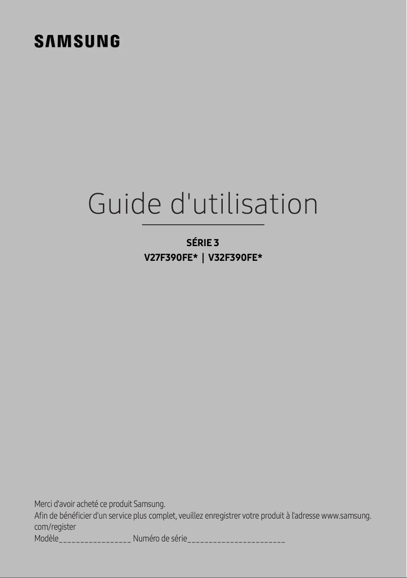 Image de la première page du manuel de l'appareil V27F390FEX